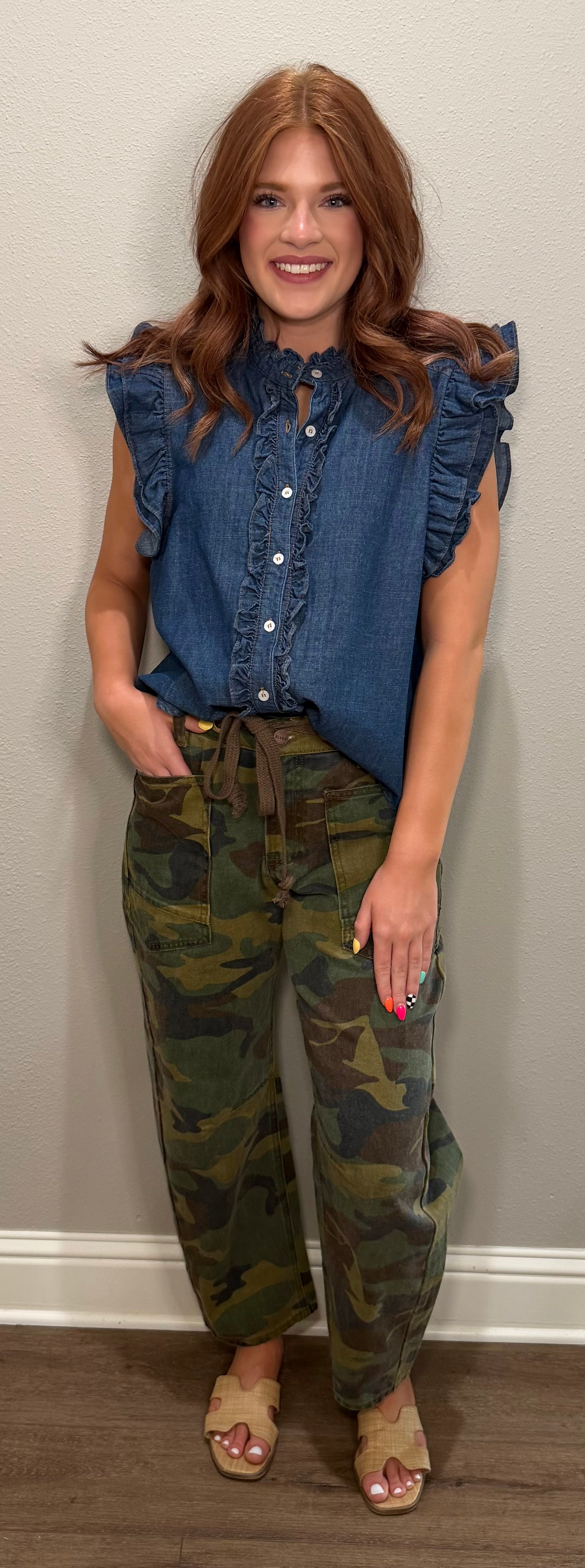 Risen Slouchy CAMO Crop Barrel Pants