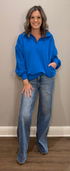 1/4 Zip Scuba Pullover w/ Pockets - 5 COLORS