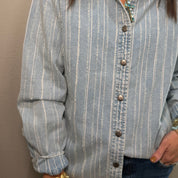 Light Denim Stripe Shacket
