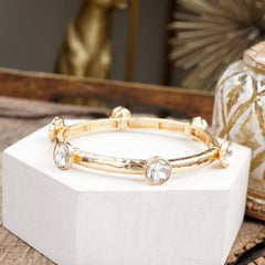 Sparkly Clear Crystal Bracelets - Gold & Silver