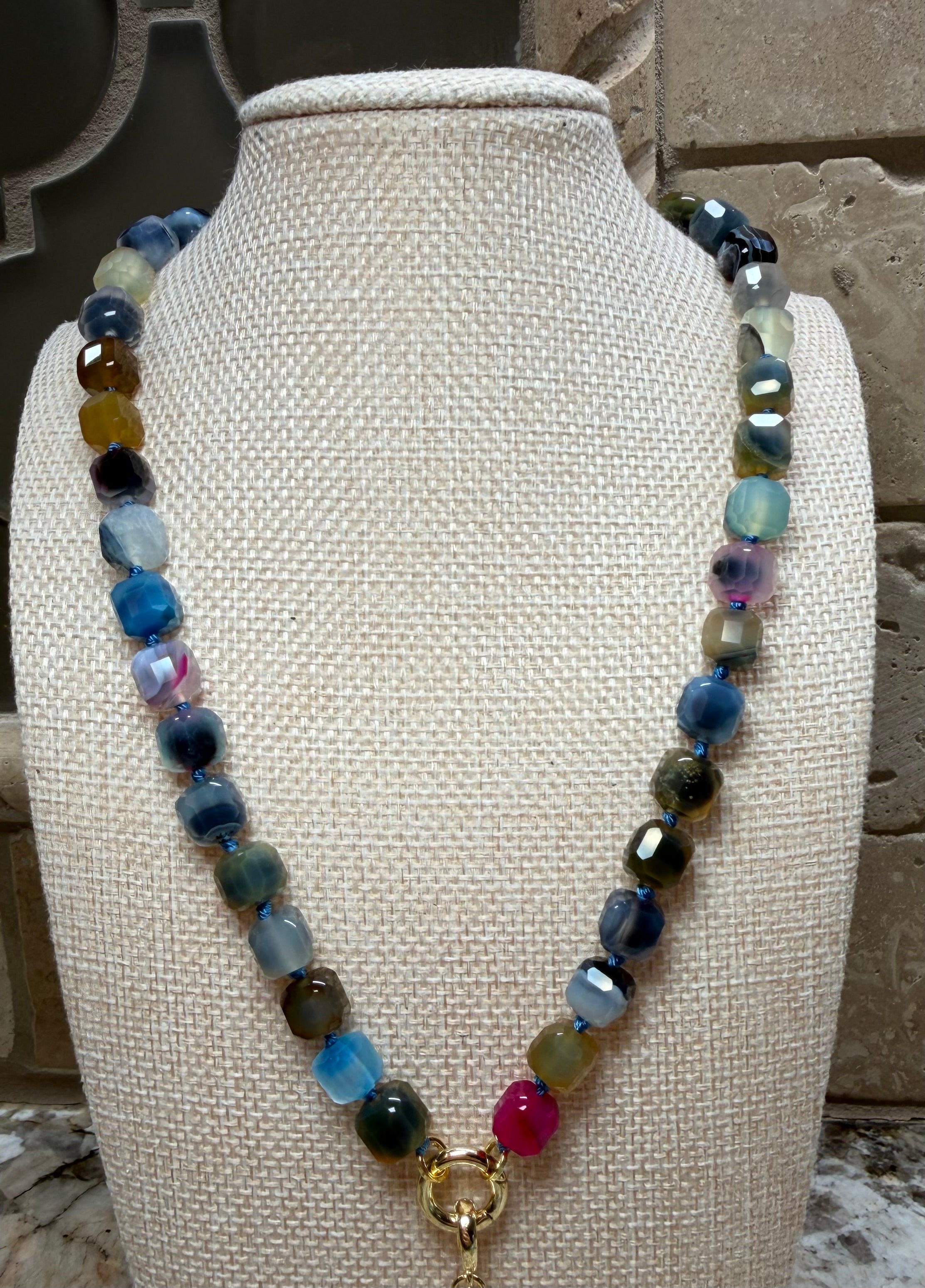 Cube Beaded Necklaces - 6 COLORS