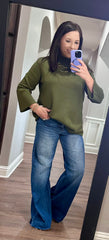 Solid Mock Neck 3/4 Sleeve SOFTEST Top - 2 COLORS