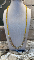 Crystal Necklaces w/ Beaded Accents - 7 Colors