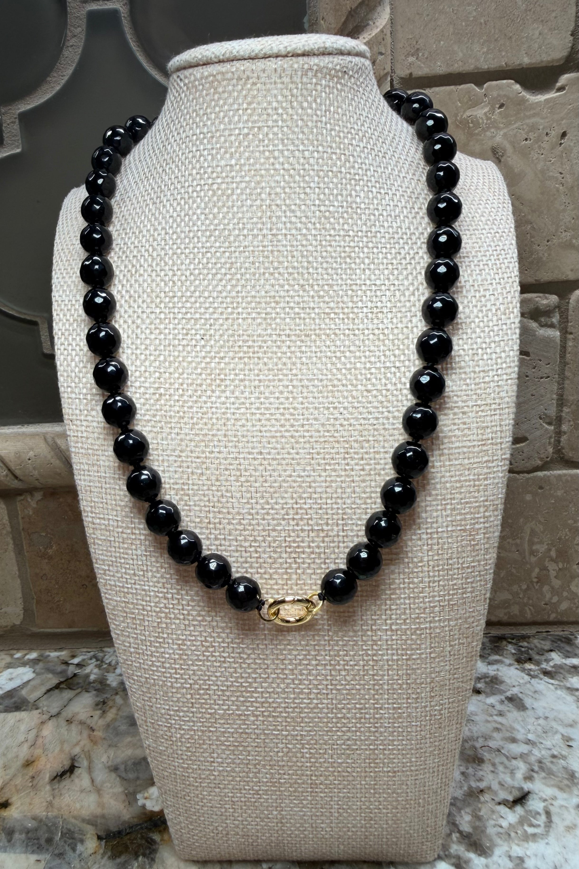 Round Gem Beaded Necklaces - 4 COLORS