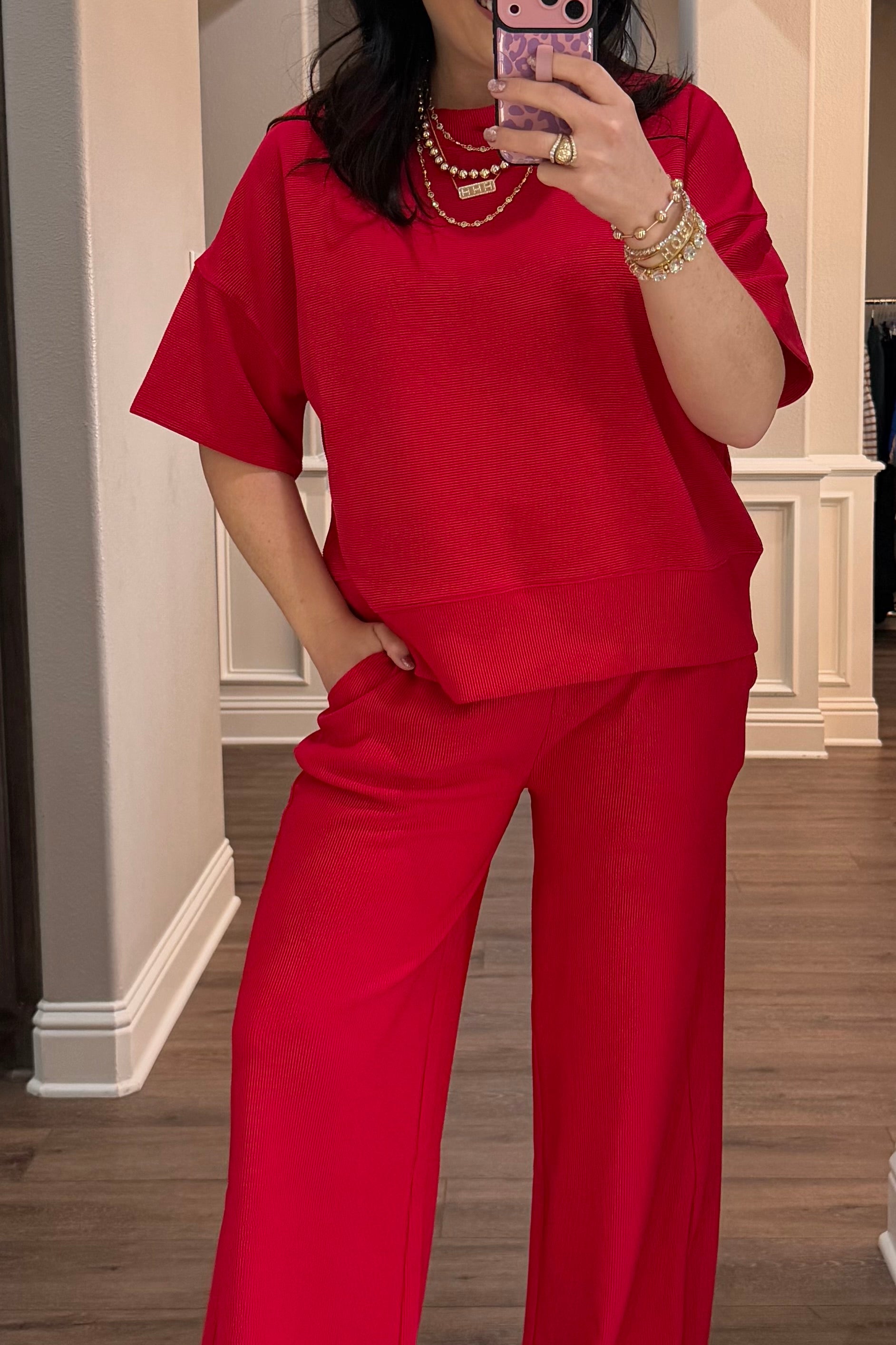 Ribbed Short Sleeve Lounge Set - 6 COLORS!