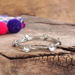 Jeweled Gold Bracelet - with Faceted Stones - 4 COLOR WAYS