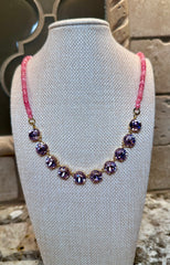 Crystal Necklaces w/ Beaded Accents - 7 Colors