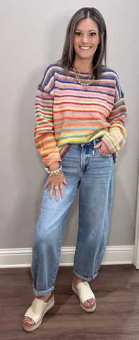 Rainbow Knit Sweater