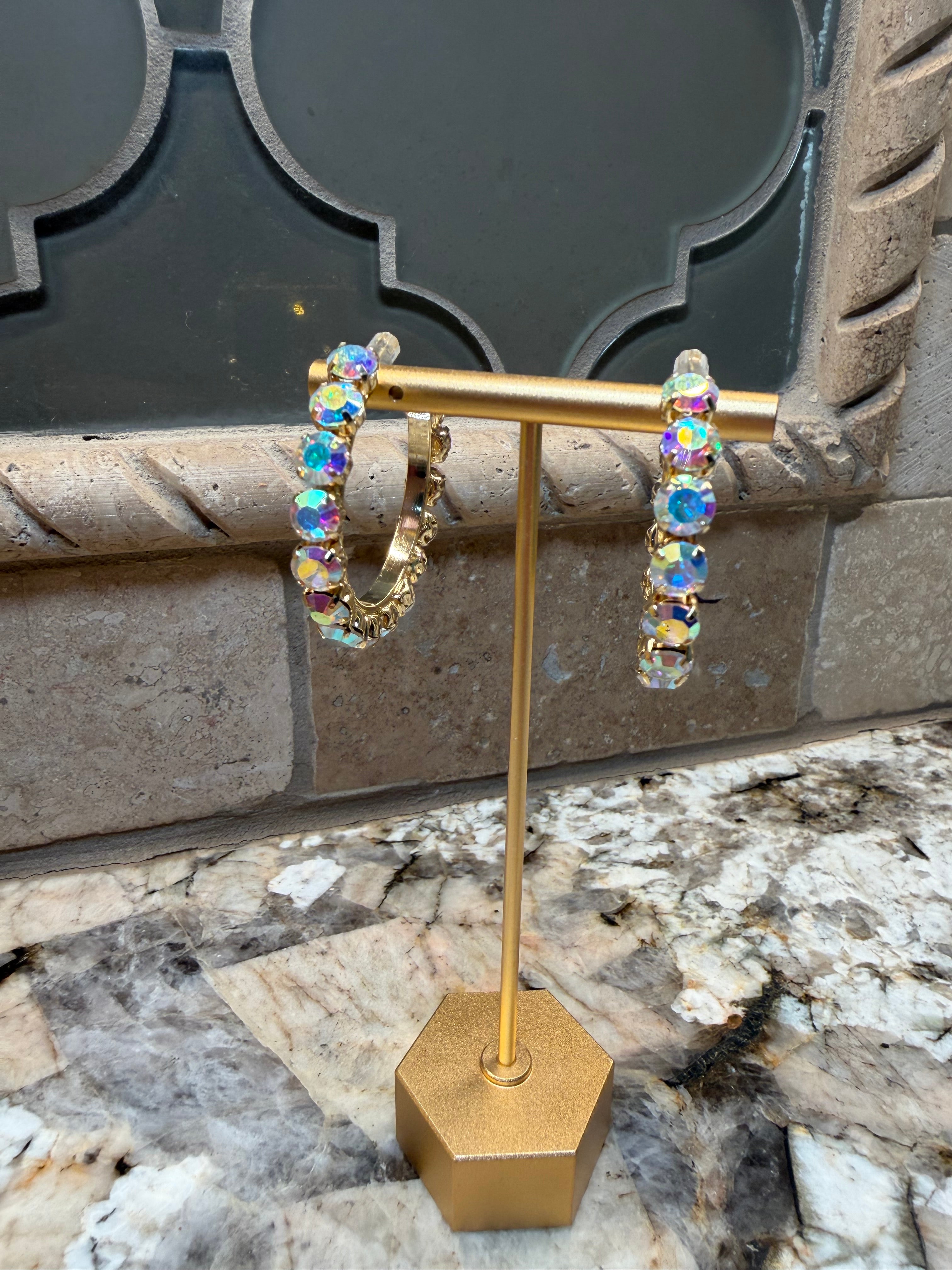 Rhinestone Hoop Earrings