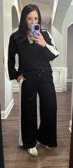 Black & White Striped Lounge Set