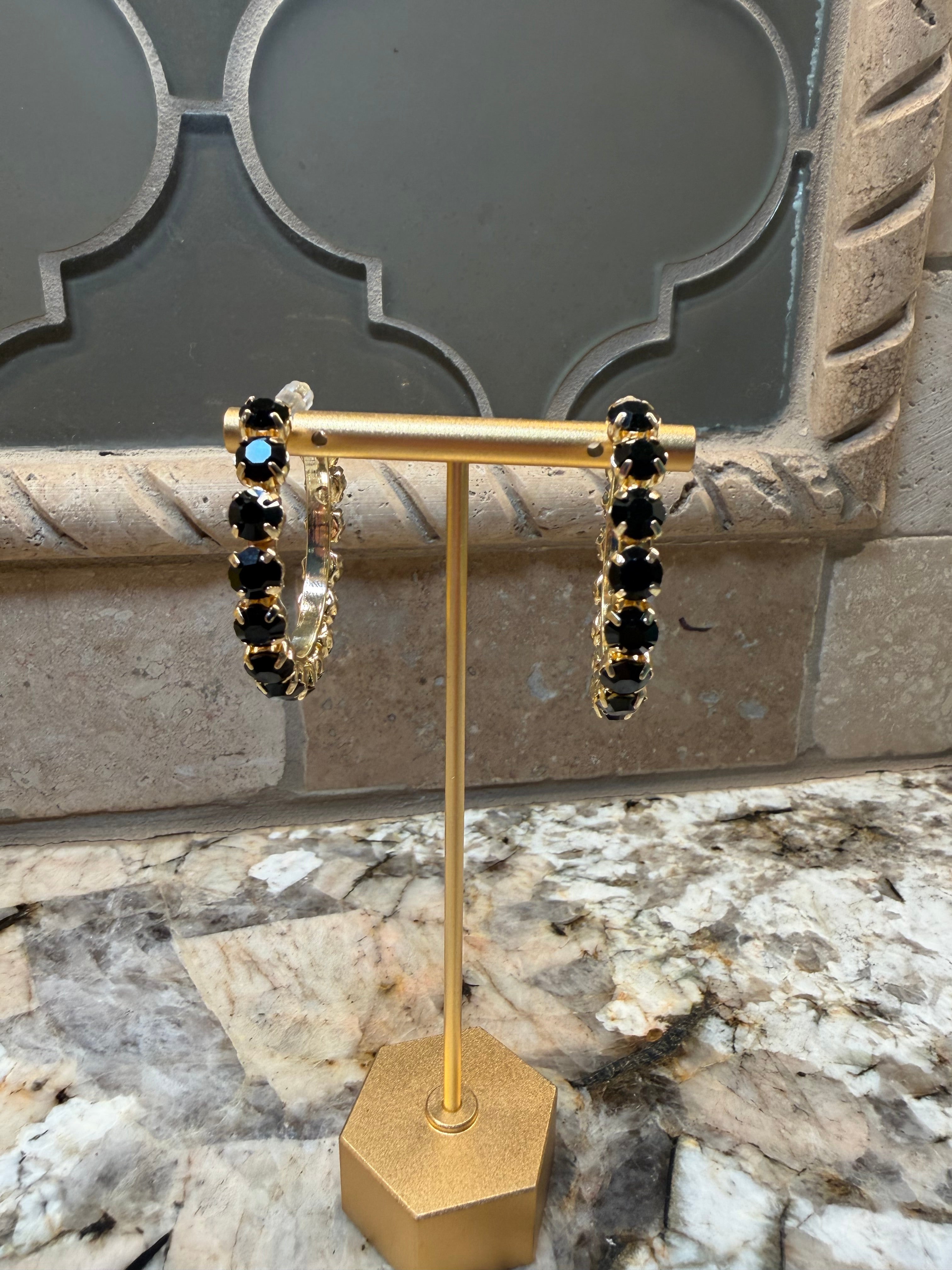 Rhinestone Hoop Earrings