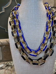 Double Chain Enamel Necklace