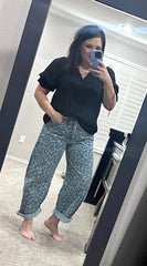 Blue Leopard Pant