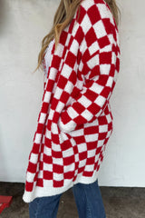 Christmas Cloud Cardigan - Red/White Checkered