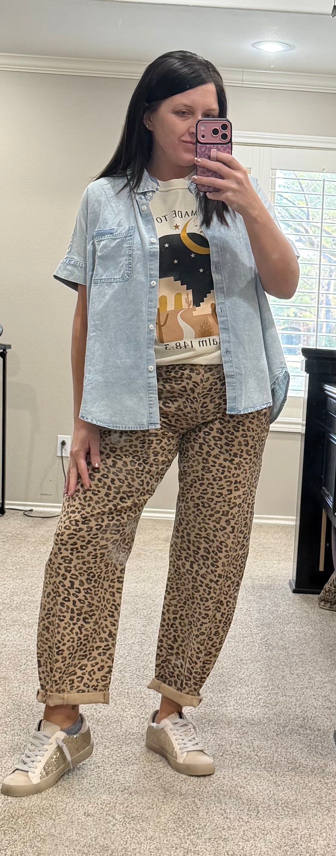 Denim Mineral Washed Chambray Oversized Top