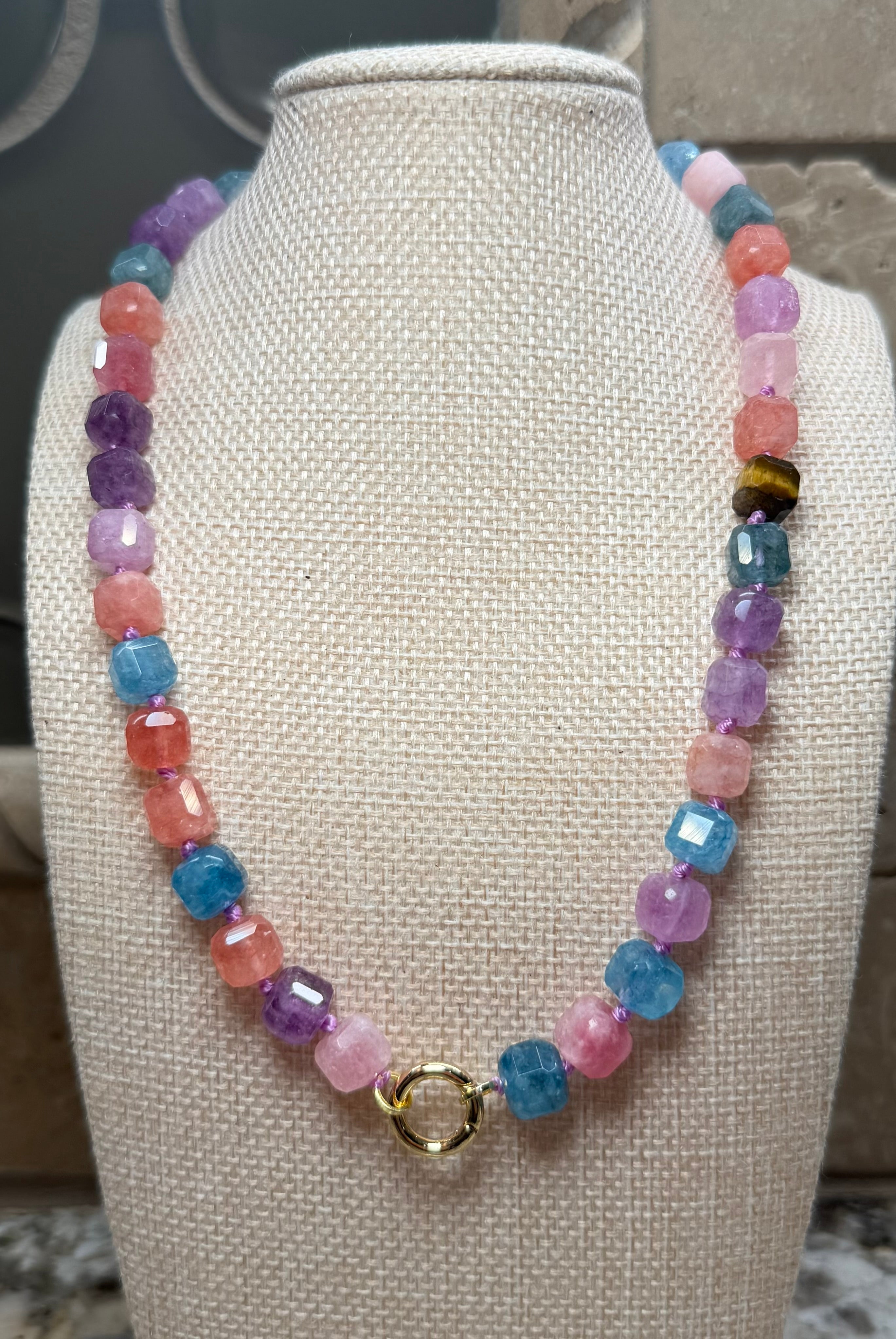 Cube Beaded Necklaces - 6 COLORS