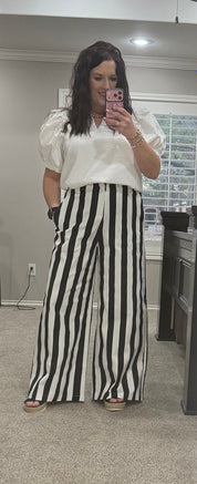 Black & White Striped Pants
