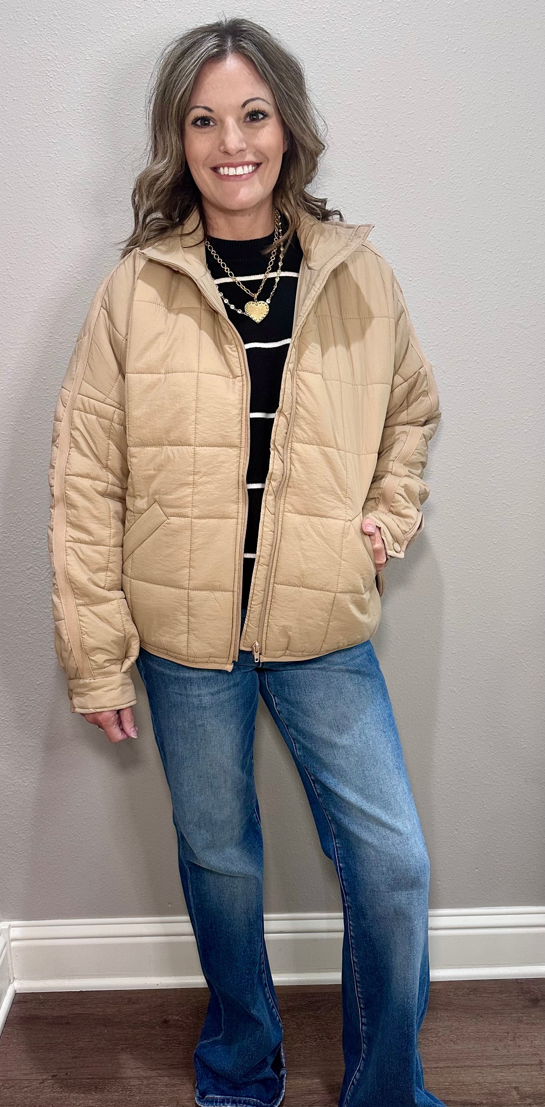 Solid Puffer Jacket - 2 COLORS