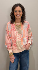 Light Blush Patchwork Floral Top