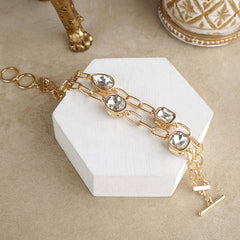 Statement Chain Bracelets with Crystals