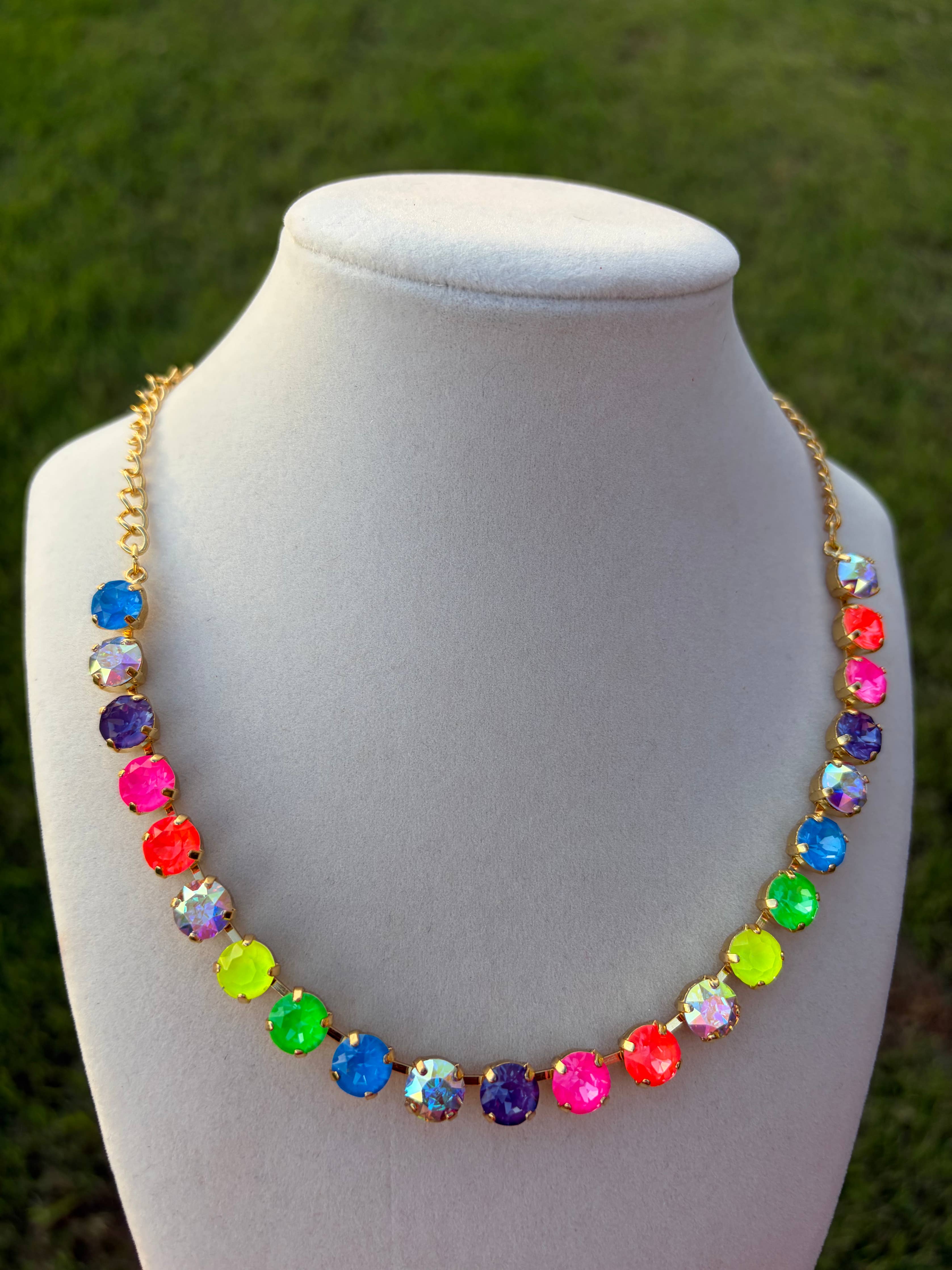 Color Me Happy Rhinestone Necklace 