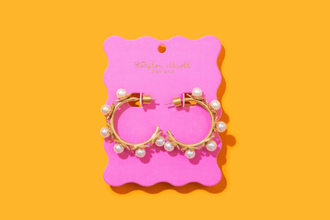 Kali Pearl Hoop Earrings