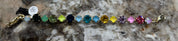 Colorful Rhinestone Linked Bracelet - Alternating Size Stones