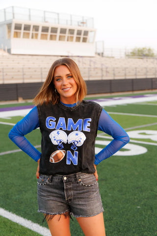 Game On Football Muscle Tank - BLUE