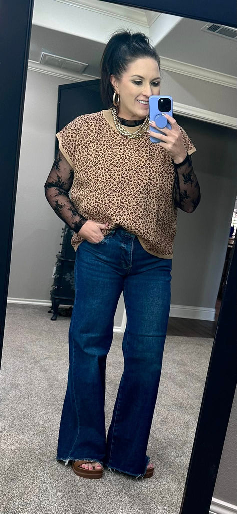 Black Lace Mesh Top