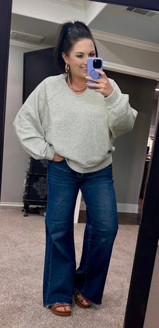 The SOFTEST Heather Oatmeal V-Neck Top