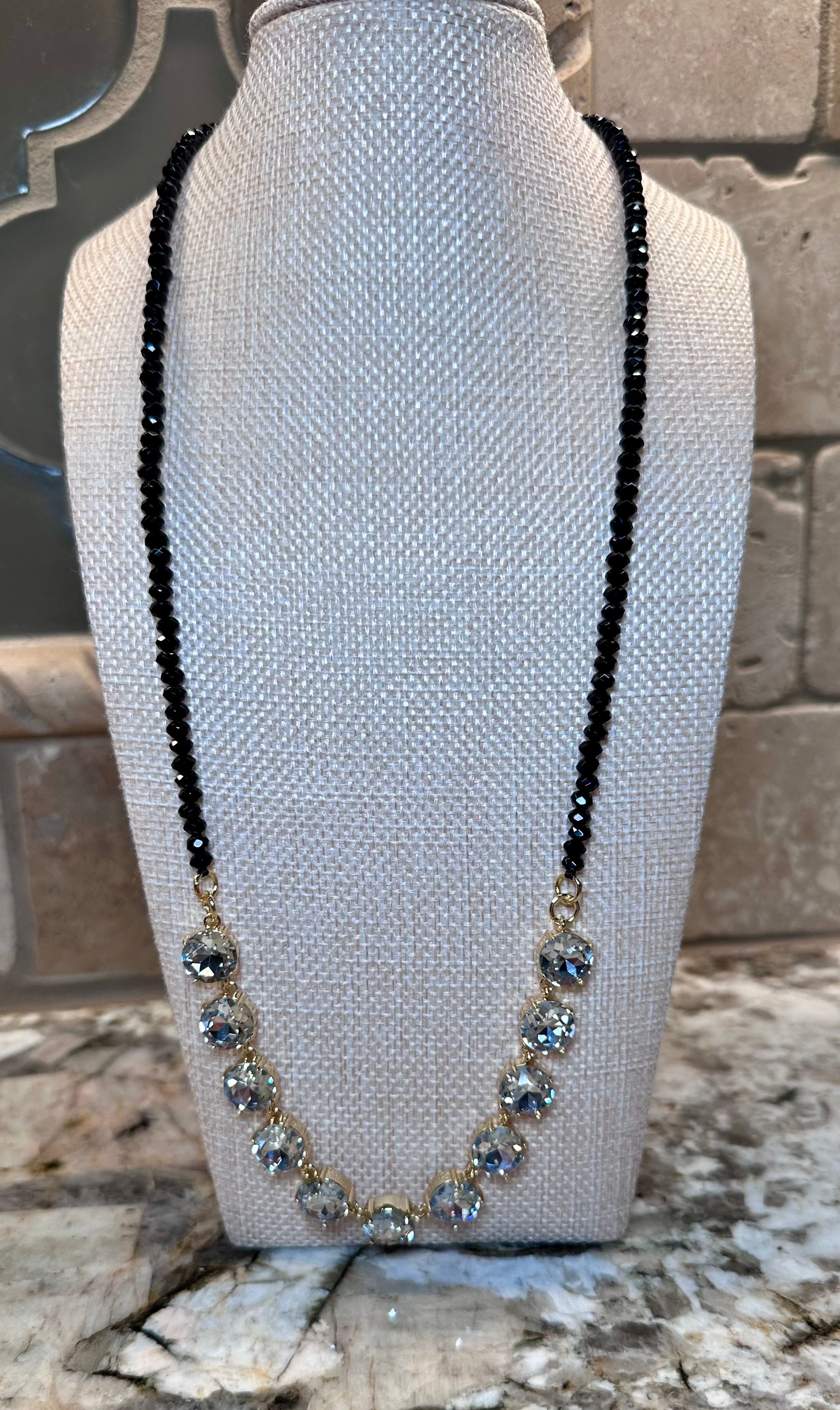 Crystal Necklaces w/ Beaded Accents - 7 Colors