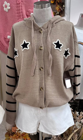 Mocha & Black Star Cardigan
