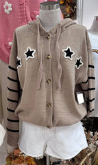 Mocha & Black Star Cardigan