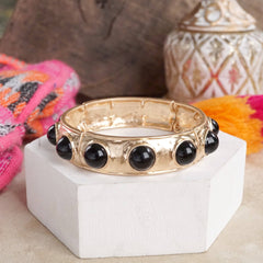 Black/Gold Stretch Bracelet