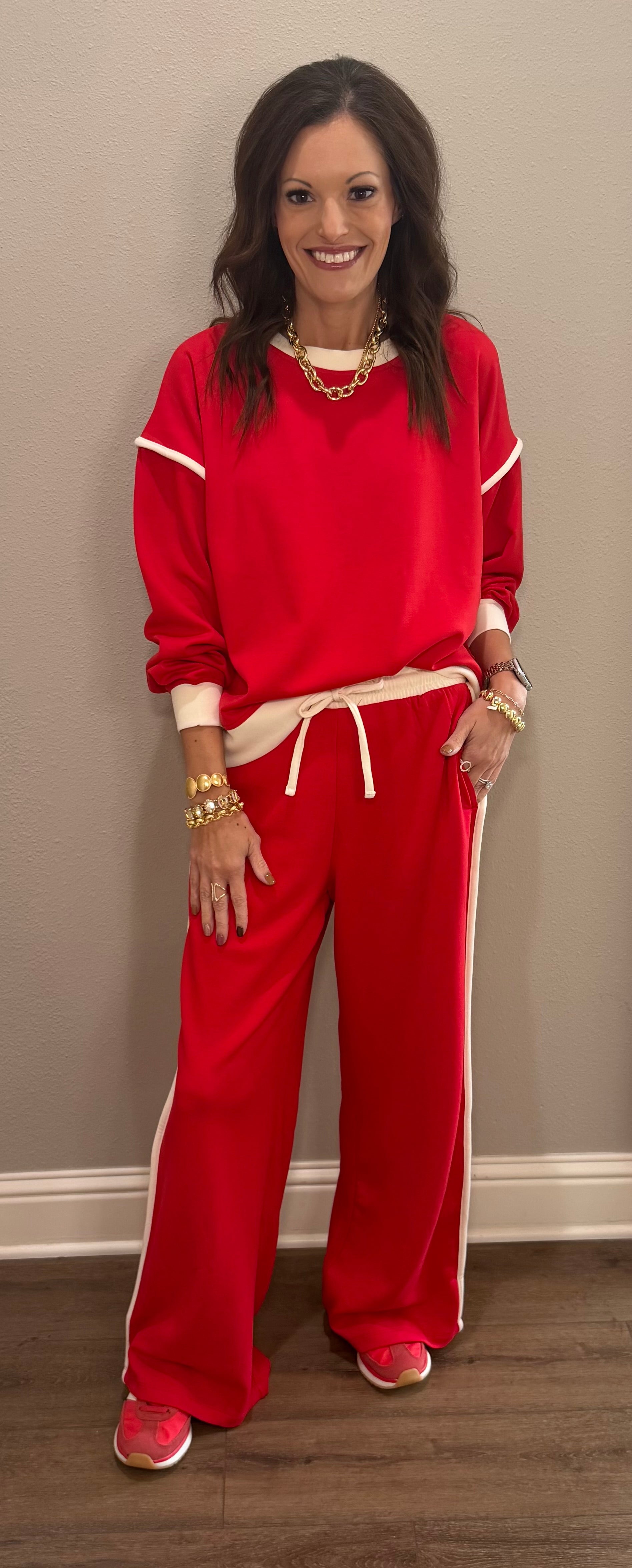 Red Scuba Contrast Piping Trim SET