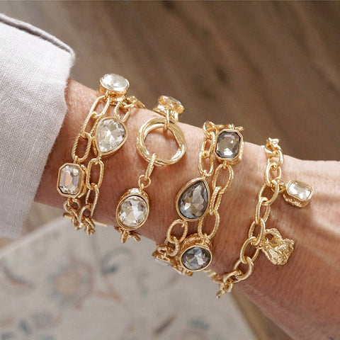 Statement Chain Bracelets with Crystals