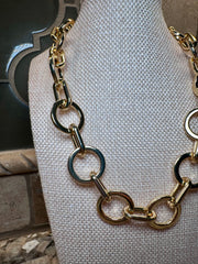 Circle Gold Chain Necklace - 3 Lengths - STYLE 9