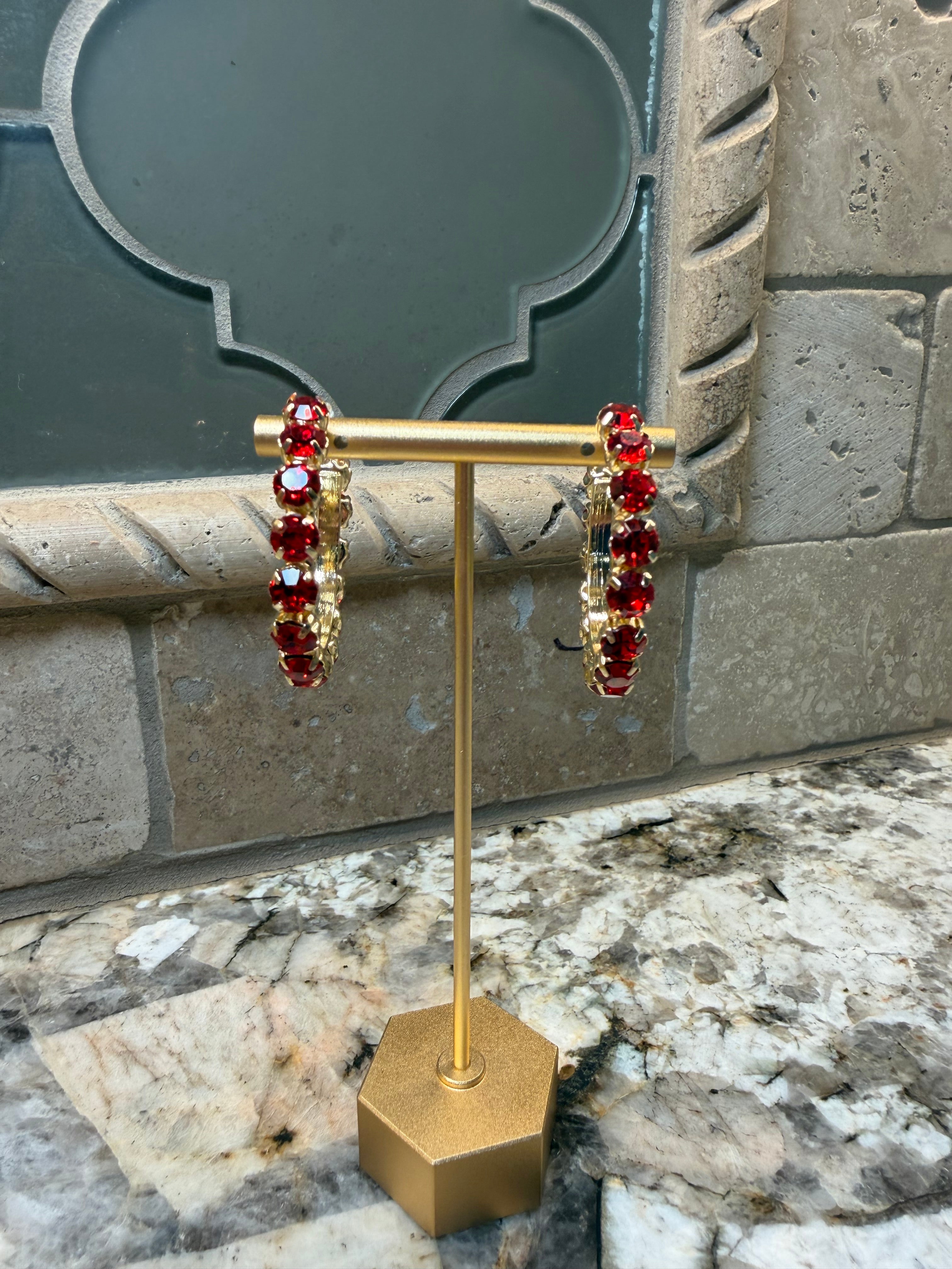Rhinestone Hoop Earrings