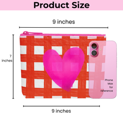 *NEW Valentines makeup pouch heart pink red teen gift