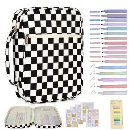 Checkered Bible Covers w/ Accessories - 3 COLORS