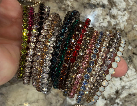 The BEST Accent Rhinestone Bracelets w/ GOLD/DARK Metal Outline - MULTIPLE COVERS