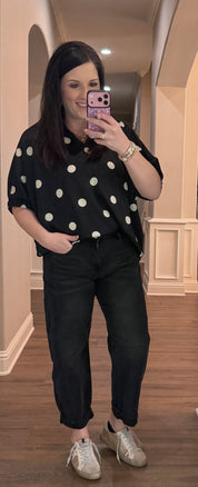 Black Barrel Cropped Denim Pants