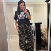 Black Polka Dot Scoop Bottom Pant
