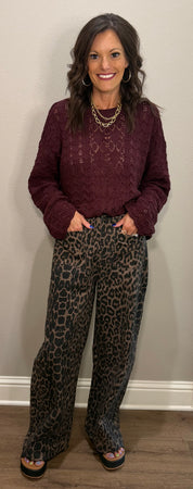 Leopard Denim Pants