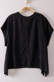 Flared Hem Waffle Knit Casual Top - 2 COLORS!
