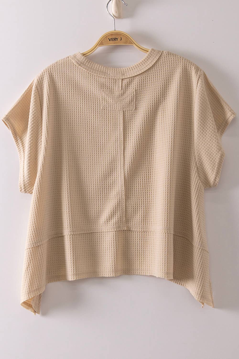 Flared Hem Waffle Knit Casual Top - 2 COLORS!