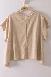 Flared Hem Waffle Knit Casual Top - 2 COLORS!