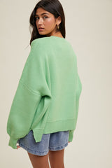Solid Drop Shoulder Sweater - 2 COLORS