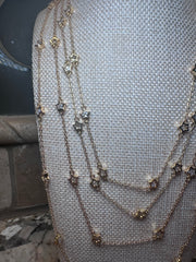 Gold Crystal Star Chain Necklace - Multiple Lengths