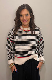 Black Striped Knit Sweater